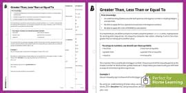 Greater Than and Less Than Activity Sheets (teacher made)