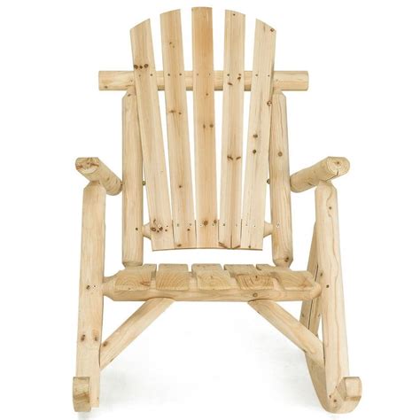 Spaco Outdoor Wood Rocking Chair, Lounge Patio Rocking Chair,Smooth ...