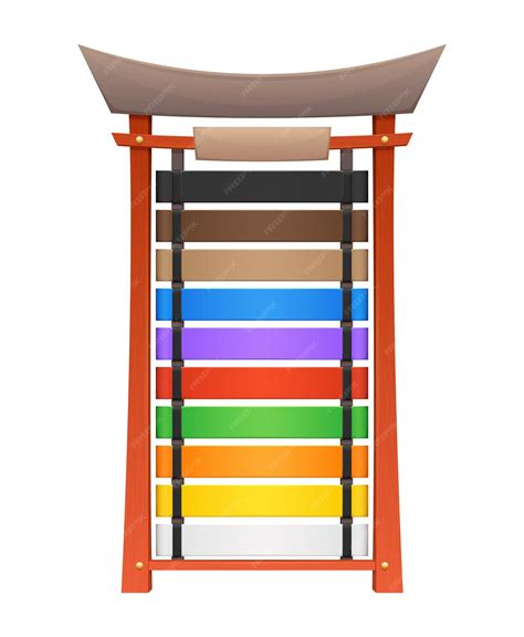 Karate or martial arts belts display stand or wooden rack, ranks ...