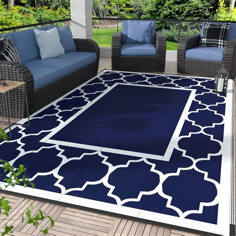 GENIMO Outdoor Rug Waterproof for Patio Decor, Foldable Reversible ...