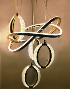 KINIS KIINS- 915/4 LED CHANDELIER Modern 6 Light (2 Spiral and 4 Oval ...