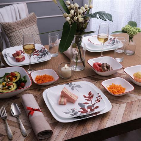 Corelle Asia Square Round Kyoto Leaves 21 Pcs Dinner Set – Corellebrands