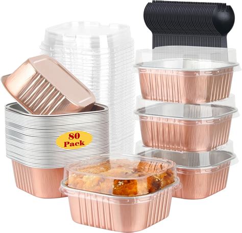 Amazon.com: LNYZQUS 10oz/80pack Mini Cake Tins with Lids, 4”x4” Mini ...