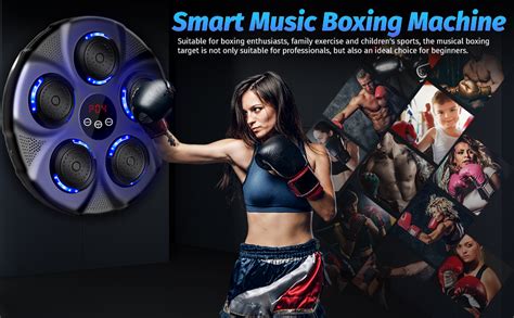 Lipzie Smart Music Boxing Machine, Wall-Mounted Bluetooth Punch Trainer ...