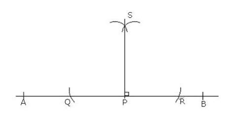 draw a line segment AB=7.2 cm .mark any point P on it.through p draw a ...