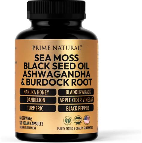 Amazon.com: Sea Moss 3000mg Black Seed Oil 2000mg Ashwagandha 1000mg Turmeric 1000mg ...