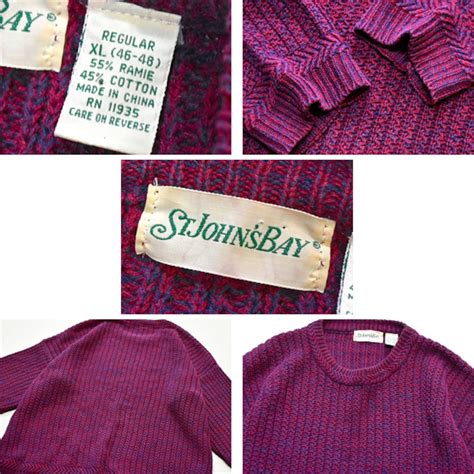 1点物 セントジョンズベイSJBざっくり肉厚ニットセーター古着メンズXXLレディースOKアメカジ90sストリート/スポーツMixブランド ...