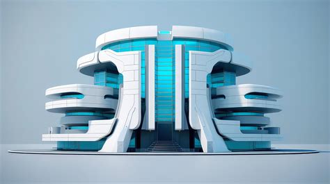 3D futuristic sci-fi white blue city architecture with organic skyscrapers, for science fiction ...