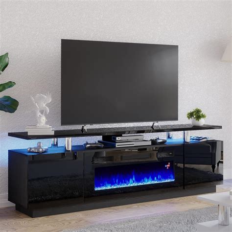 Buy Amerlife Fireplace TV Stand with 36 Fireplace, 70 Modern High Gloss ...