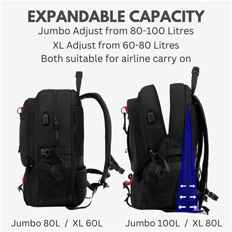 Urban Traveller Extra Large Backpack - XL Expandable with Laptop ...