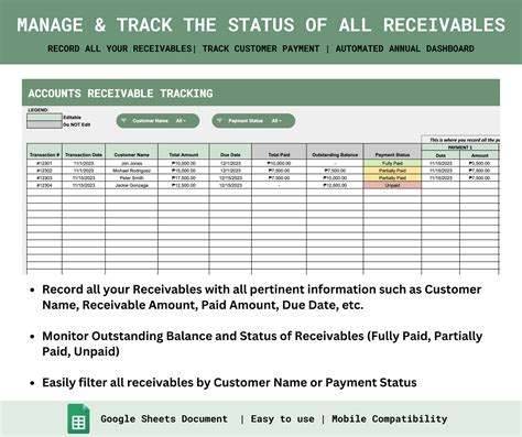 Accounts Receivables Tracker – Spreadsheets PH