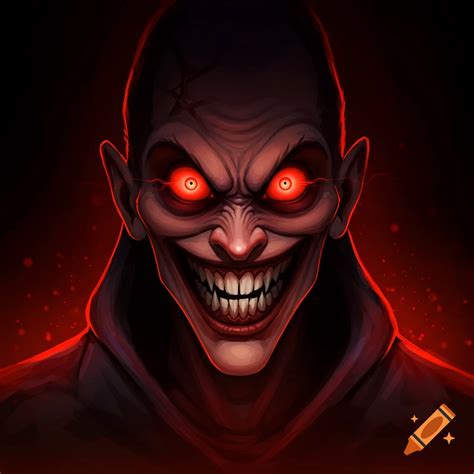 A cartoon evil chair with glowing red eyes and claws. on Craiyon