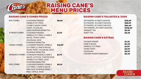 Raising Cane's Nutritional