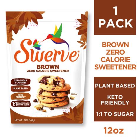 Swerve Brown Sugar Alternative 12oz Keto Friendly Non-Glycemic Brown ...