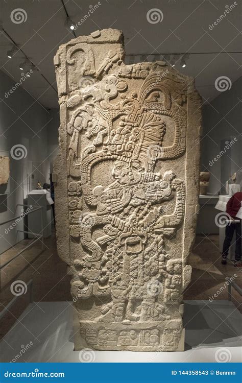 Base Relief of Mayan Stone Carving, Maya Civilization Art. Editorial ...