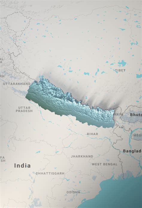 A 3D map of Nepal. Elevation to the max. : r/MapPorn