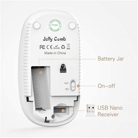 Buy Jelly Comb 2.4G Slim Wireless Mouse with Nano Receiver Less Noise ...