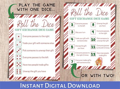 Christmas Dice Game, Holiday Gift Exchange Game, Christmas Party Game ...