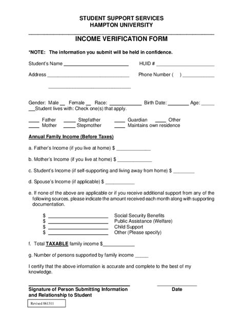 Fillable Online Income Verification Form Fax Email Print - pdfFiller