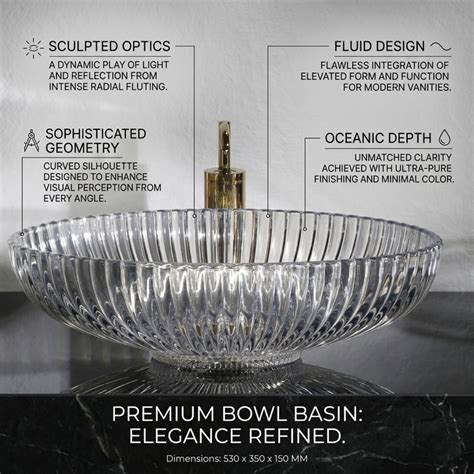 Premium Clear Glass Table Top Wash Basin, Transparent Finish ...