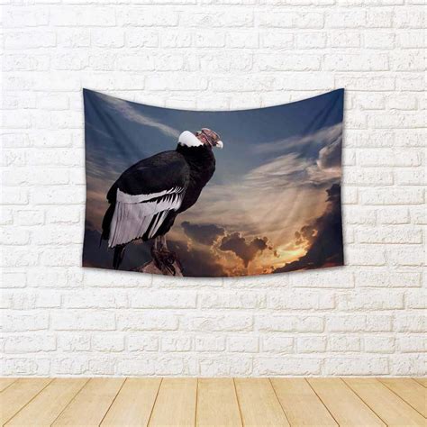 Buy ArtzFolio Andean Condor Sitting On Rock Satin Fabric Painting ...