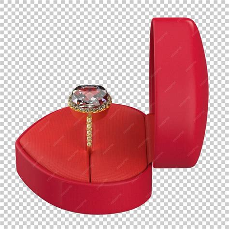 Engagement ring isolated on transparent background 3d rendering ...