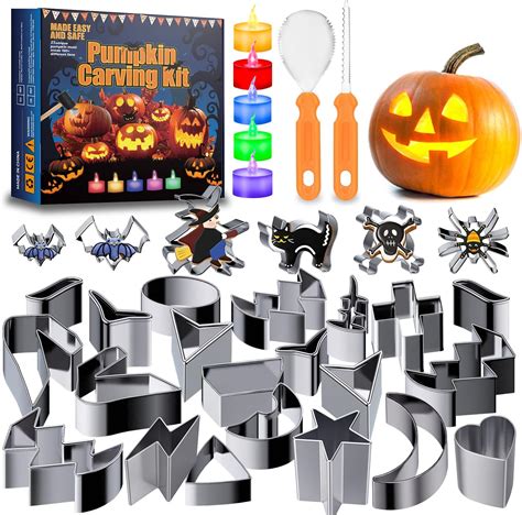 Amazon.com: Pumpkin Carving Tools for Kids, All in One 30Pcs Halloween ...