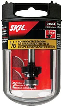 Skil 91504 1/2-Inch BB 2F 1/4-Inch Shank Roundover Router Bit, 1/8-Inch ...