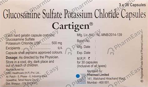 Buy CARTIGEN 500MG BOTTLE OF 30 CAPSULES Online & Get Upto 60% OFF at ...