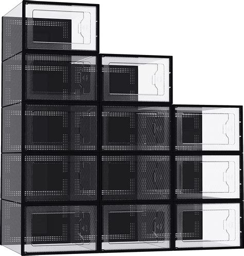Amassage 12 Pack Shoe Boxes Clear Plastic Stackable, | Ubuy India