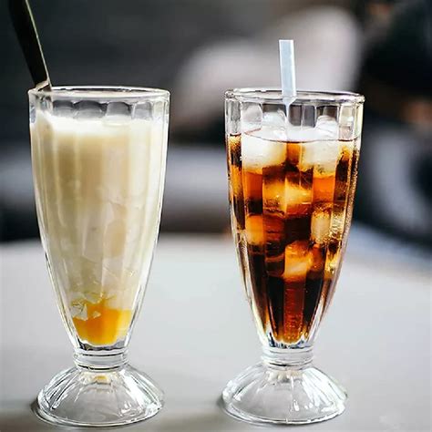 Buy shreenath craft Milkshake Glass, Clear Classic faluda Glass Set ...
