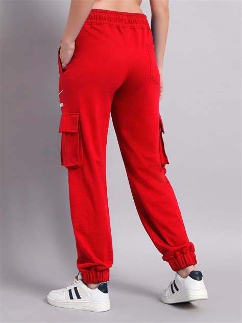 WOMEN'S DEVENO RELAXED-FIT JOGGERS (RED)