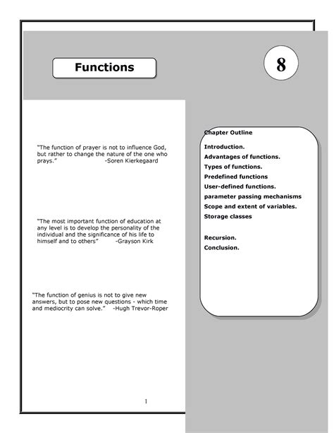 Lesson 8-Functions - Lecture Notes on C programming - 1 Functions ...