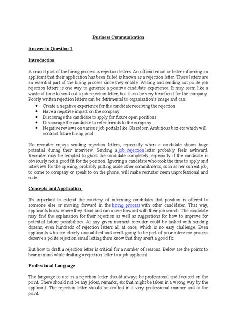 Business Communication - Business Communication Answer to Question 1 ...