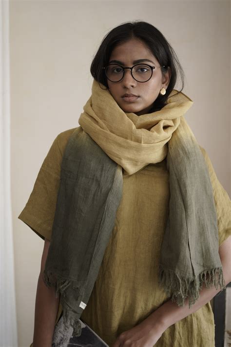Linen Stole Ombre - Pale Moss – PAEONY