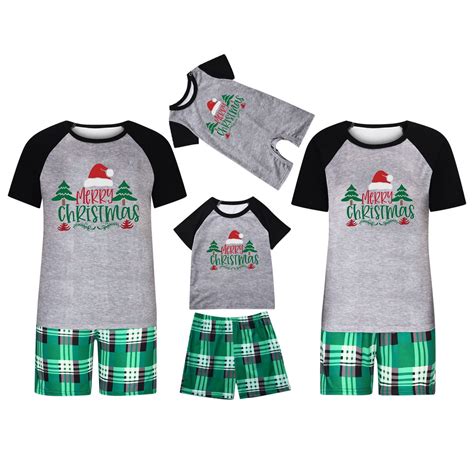 cllios Family Christmas Pajama Matching Sets Cute Xmas Tree Letter ...