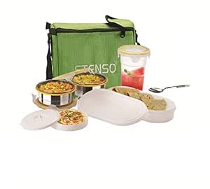 Buy Stenso Bento 5 Click and Lock Stainless Steel Snack Container with ...