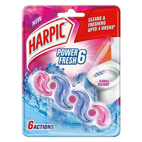 Harpic Power Fresh 6 Toilet Cleaner Rim Block, Floral Delight - 35 g ...