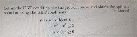 Image result for KKT Conditions Example