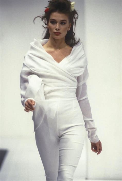 S/S 1992 Dolce and Gabbana White Silk Flowy Layered Long Sleeve Blouse ...