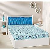 Amazon Brand - Solimo Abstract Waves 144 TC Cotton Double Bedsheet with ...