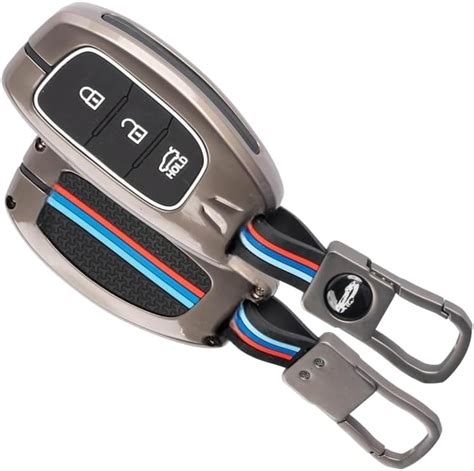 AUTODIFY™ Metal Alloy Car Key Cover & Silicon Black Striped Case Holder ...