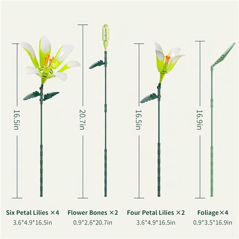 Buy HI-REEKE Flower Bouquet Building Set, Lily Flowers Plant Botanical ...