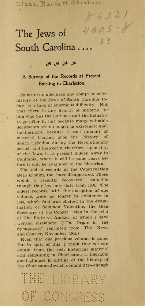 Documents relative to a proposed settlement of Jews in South Carolina ...