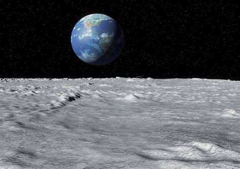 从月亮表面看见的蓝色地球 库存图片. 图片 包括有 - 53361097