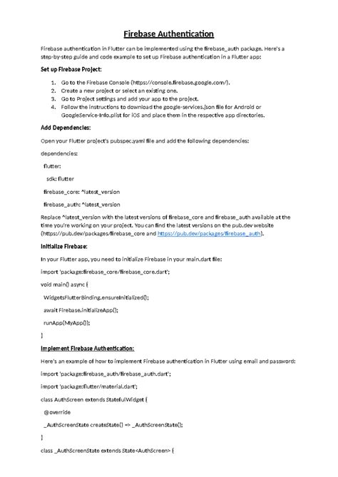 Firebase Authentication - Firebase Authentication Firebase ...