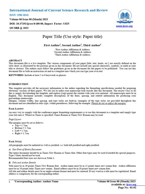 Image result for Manuscript Paper Sample