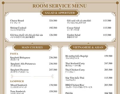 Image result for Service Menu Chart