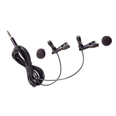 SRK Dual-head Lavalier Microphone, Professional Lapel Clip-on ...