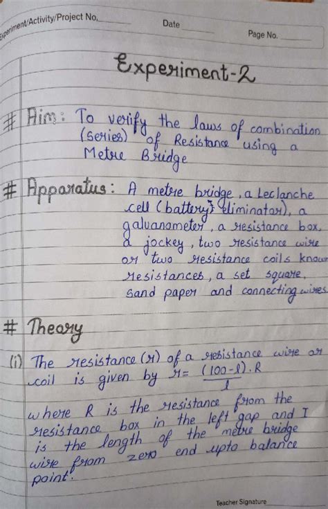 Experiment to Verify Laws of Combination of Resistances (PHYS101) - Studocu
